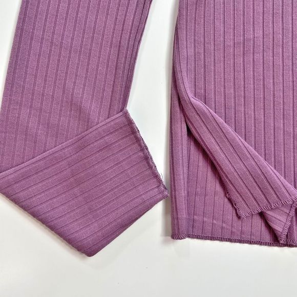 Urban Outfitters Long Sleeve Rib Knit Top Stretch Lavender Mauve S NWT - Picture 3 of 7